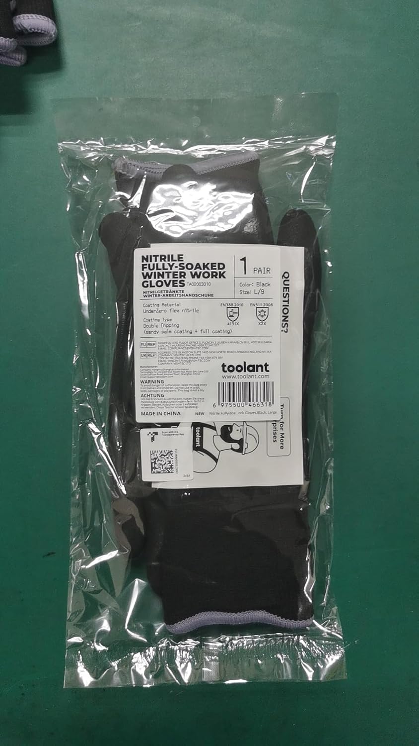Detalle 2 de toolant 100% Waterproof Gloves Large — winter work gloves
