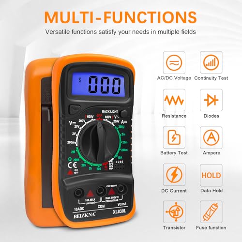 Thumbnail 1 de Beizkna Digital Multimeter 7-in-1: Voltmeter, Ammeter, Ohmmeter, Battery Tester and More