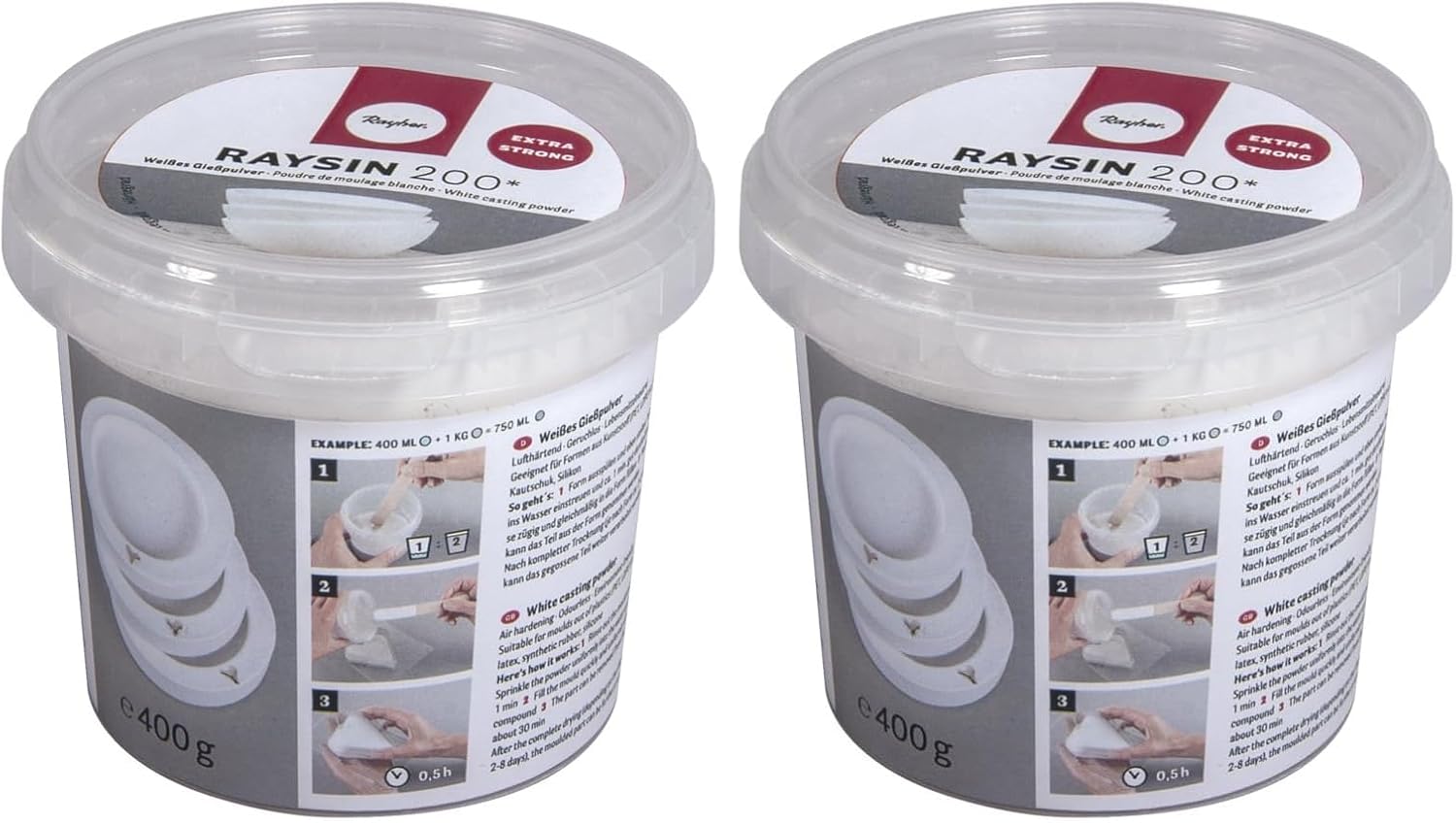 Thumbnail 5 de Rayher Raysin Polvere Colata Bianco, busta 10 kg – per stampaggio e fusione