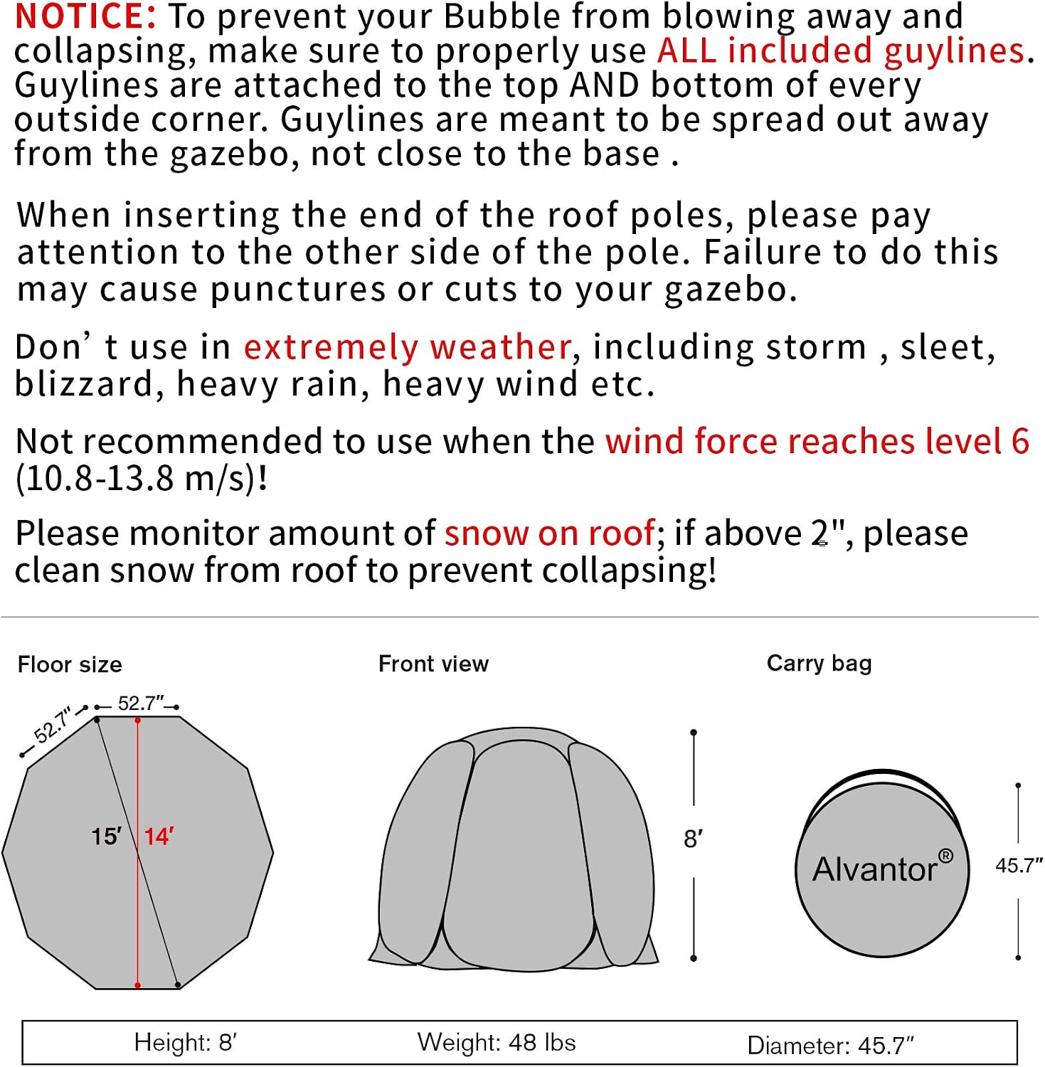 Thumbnail 4 de Alvantor pop-up bubble tent, 15' x 15