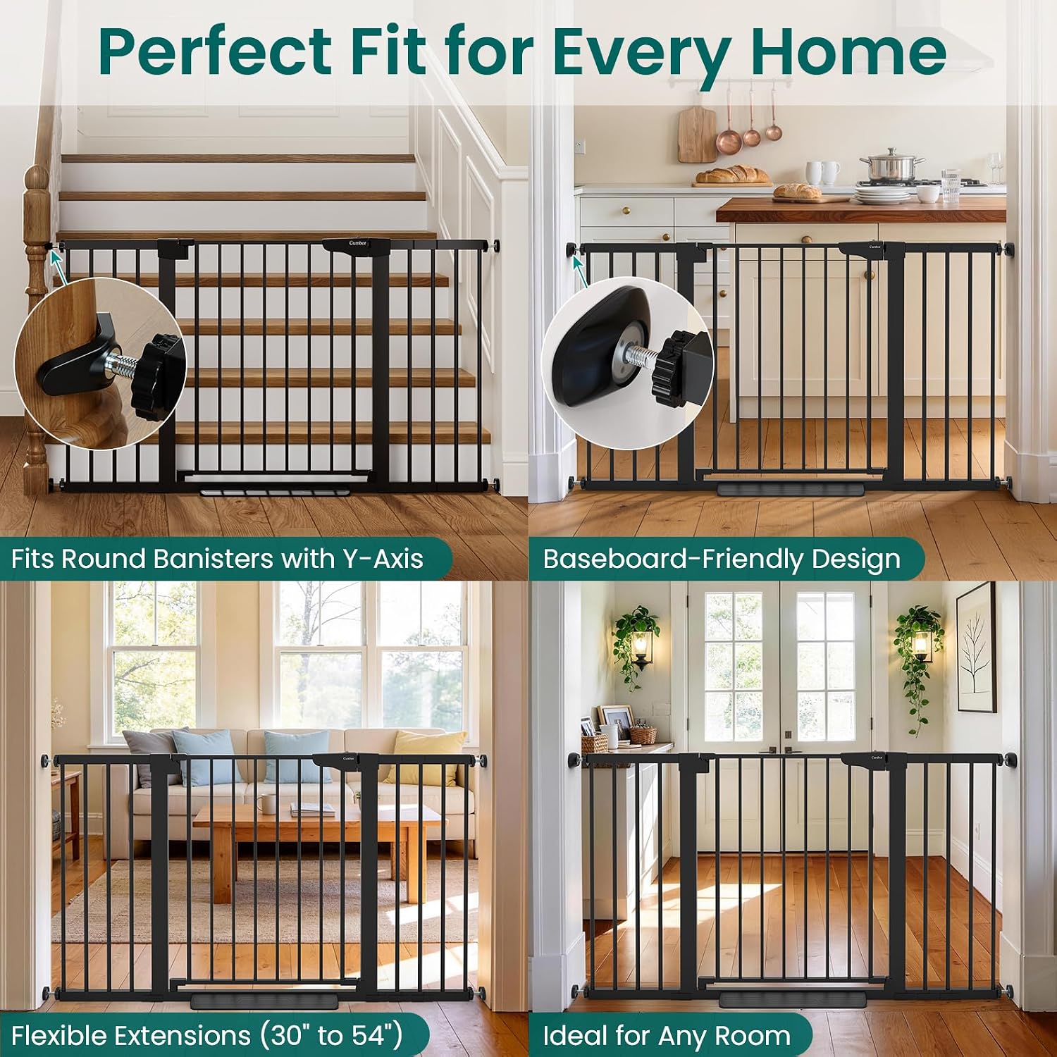 Thumbnail 6 de Cumbor S7V2 Baby Gate 2-Pack, 30–54-Inch Wide, Auto-Close