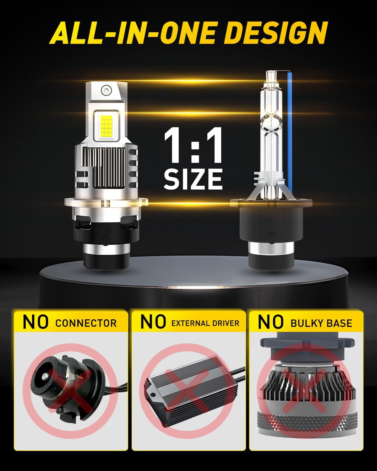 Thumbnail 5 de AUXITO D2S Bulbs – 20,000LM, 6500K Daylight White (2-Pack)