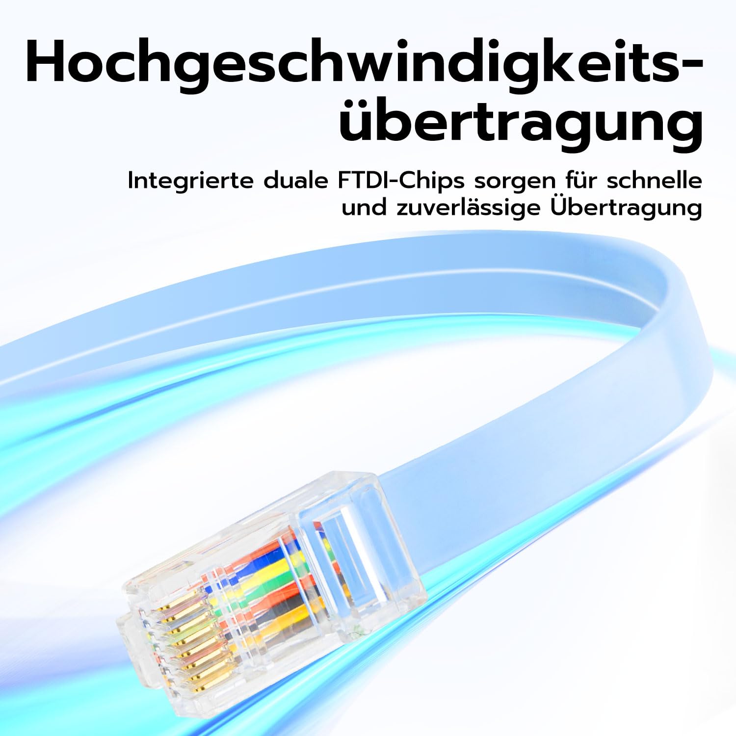Detalle de Mcbazel USB Konsolenkabel: USB zu RJ45 Konsolekabel mit FTDI-Chip (1,8 m) für Cisco, Router, Switches