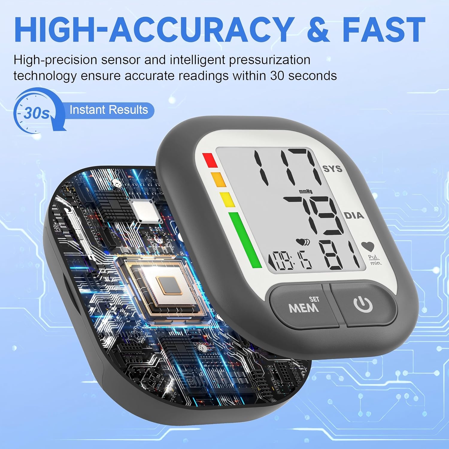 Detalle de BENECEN TMB-1581-ZY Wrist Blood Pressure Monitor, 199-Reading Memory