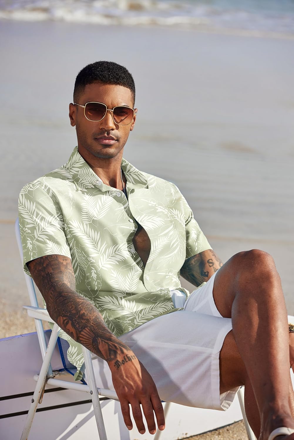 Thumbnail 2 de Chemise hawaïenne homme COOFANDY à manches courtes, motif tropical floral