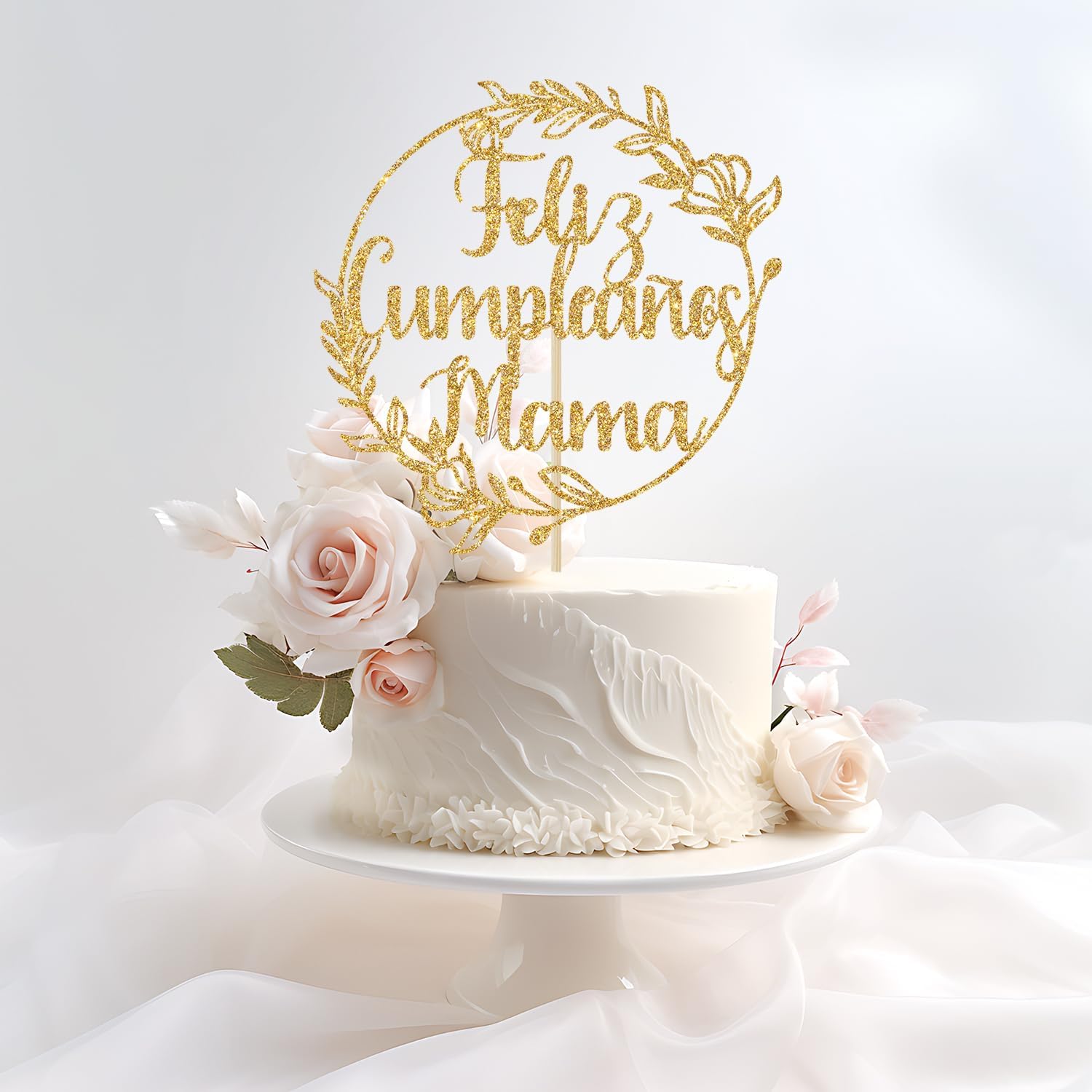Thumbnail 4 de Yotawebery Mom Birthday Cake Topper, Gold Glitter Paper, 7 x 4.5 in