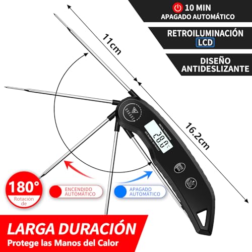 Detalle 2 de DOQAUS Termómetro de Cocina con pantalla retroiluminada — lectura en 3 segundos