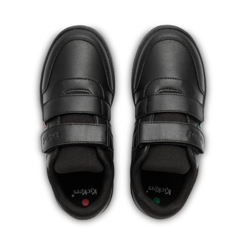 Detalle 2 de Kickers Kids Mervan School Shoes with Easy Fasten Strap – Black, UK 5