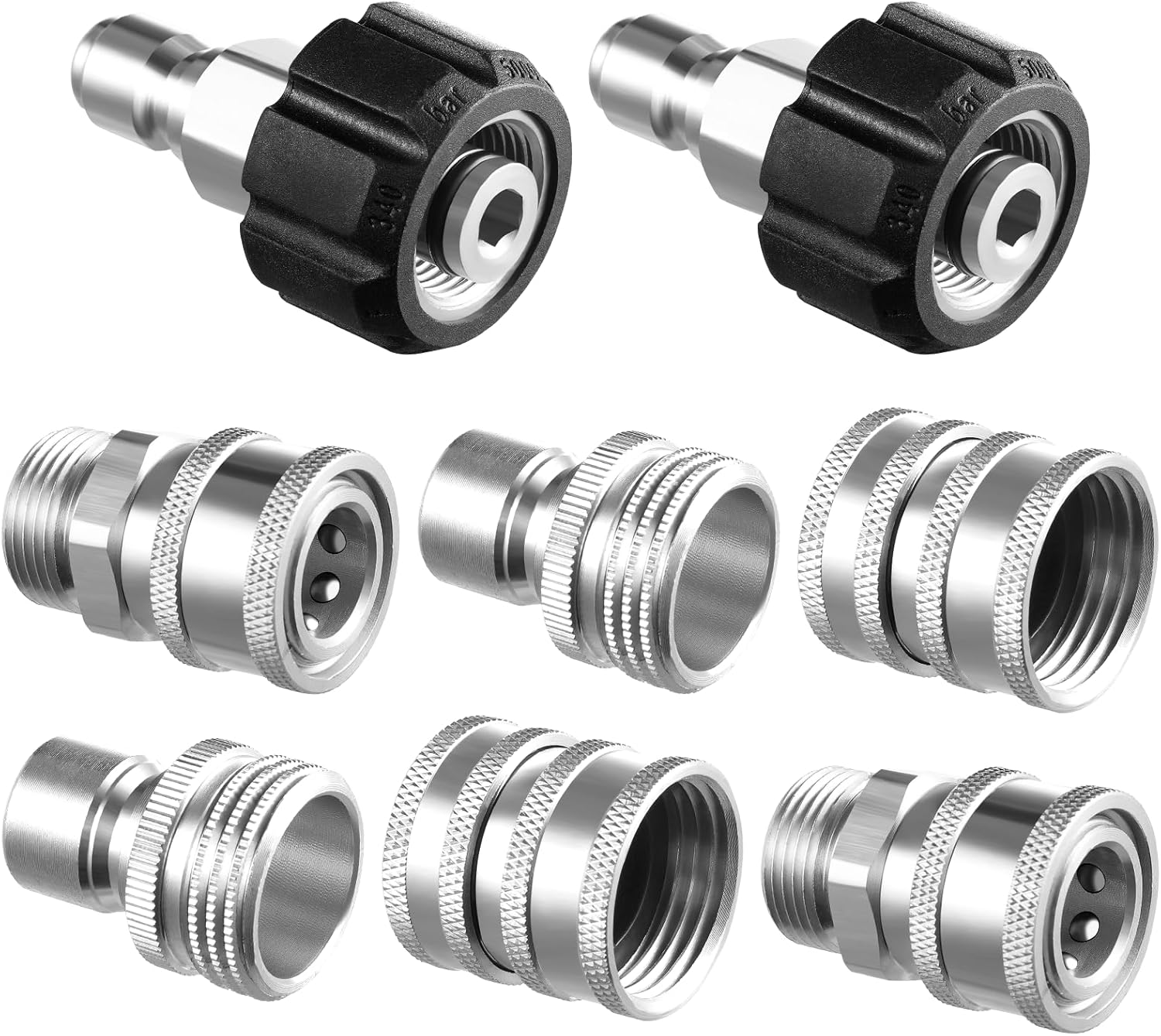 Detalle de Twinkle Star TWIS3834GM-S Pressure Washer Adapter Set, 8 Sets, 5,000 PSI