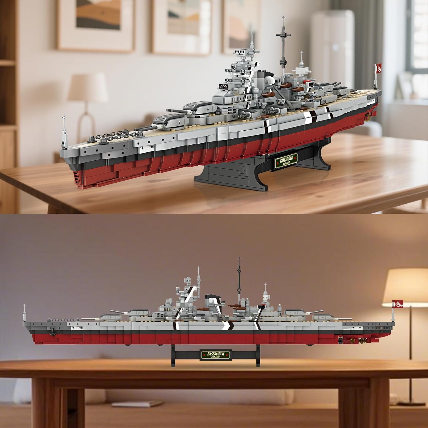 Thumbnail 2 de JMBricklayer 60132 Bismarck, set di costruzione nave da battaglia per adulti (2081 pezzi) con base espositiva