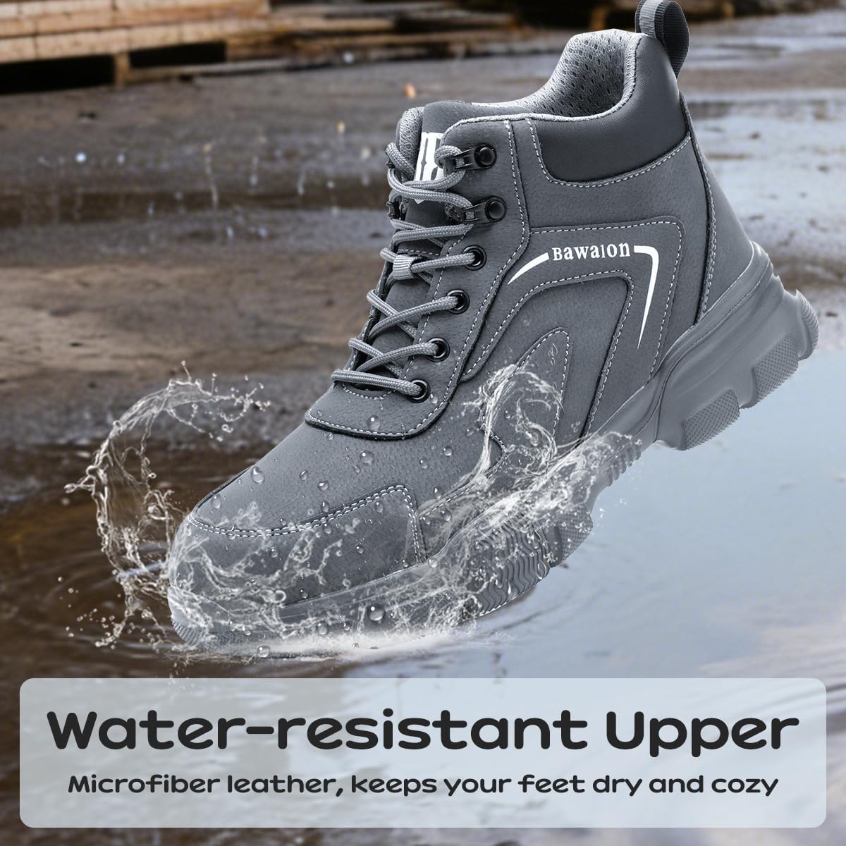 Thumbnail 4 de Bawalon safety boots with steel cap – lightweight, water resistant, non-slip work shoes