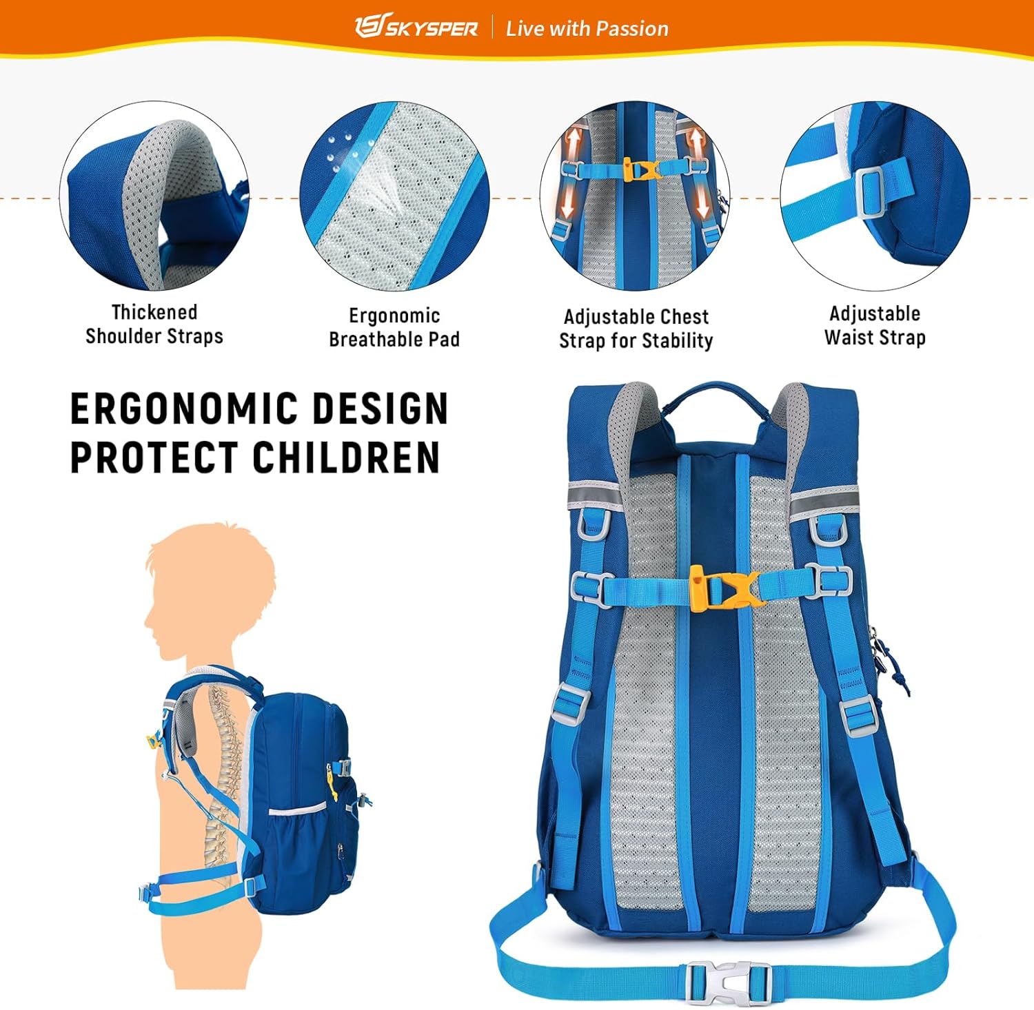 Detalle de SKYSPER Kinderrucksack 15L