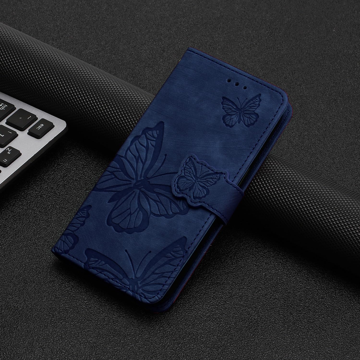 Detalle 2 de CXTcase Flip Case für Samsung Galaxy A54 5G – magnetische Schmetterlings-Lederhülle aus PU Leder in Blau
