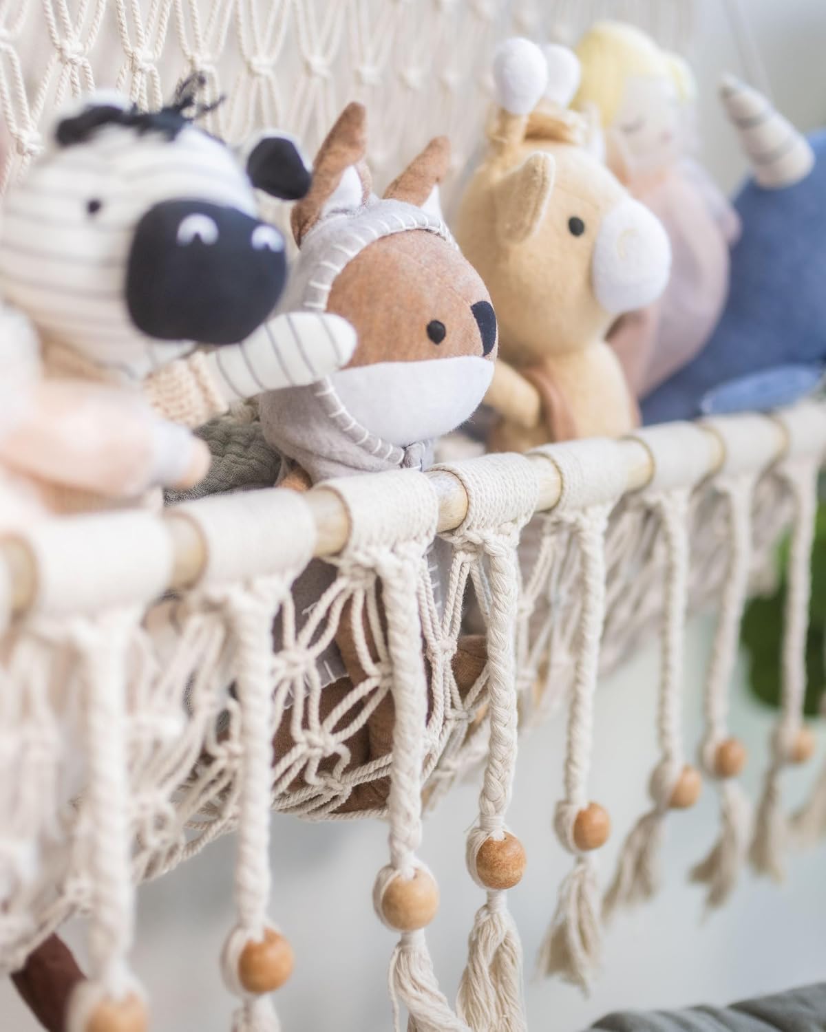 Detalle 1 de Crane Baby BC-180WD-3 Willow Macrame Hanging Storage Bin, Natural Cotton