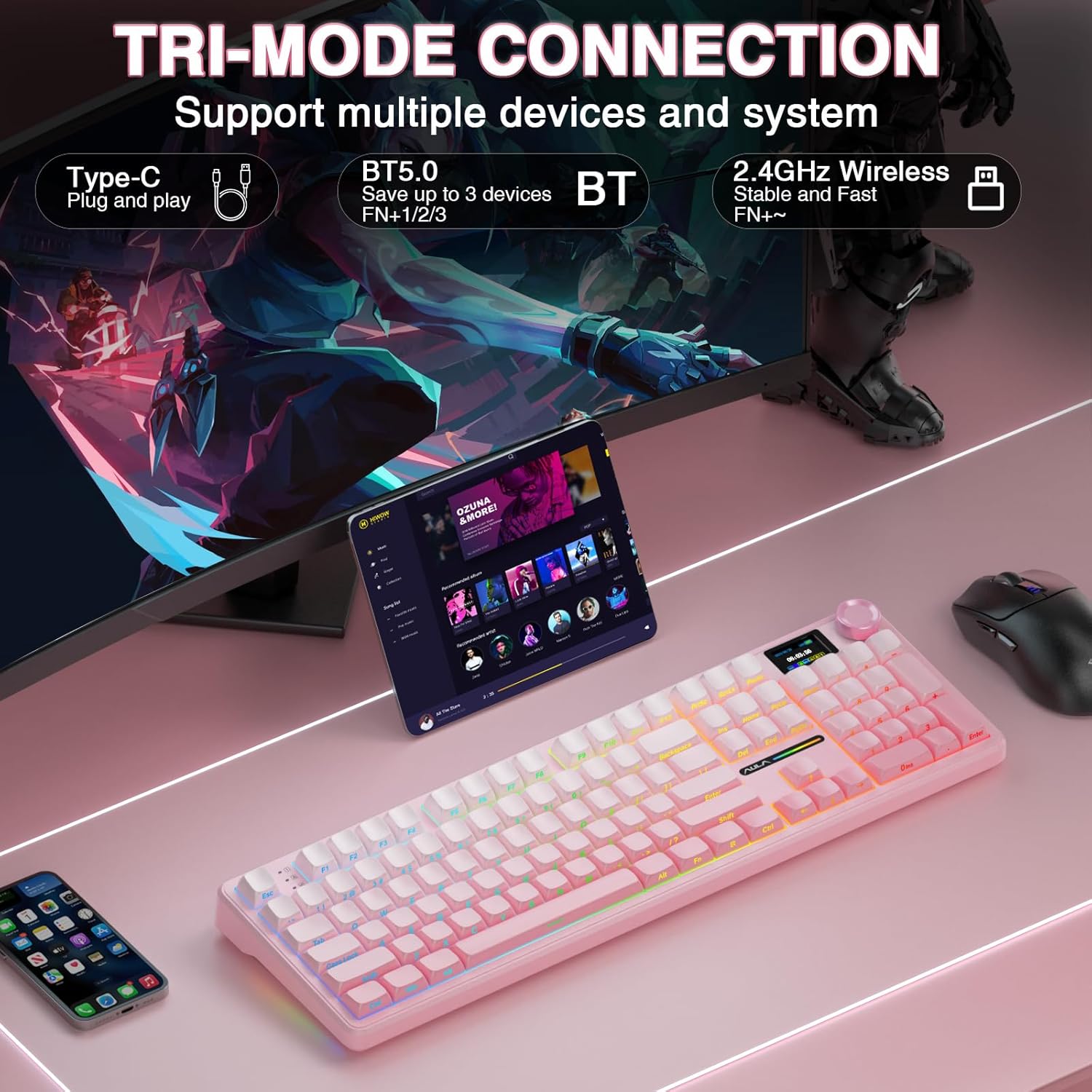 Thumbnail 3 de AULA F108 PRO wireless mechanical keyboard 8000mAh ⌨