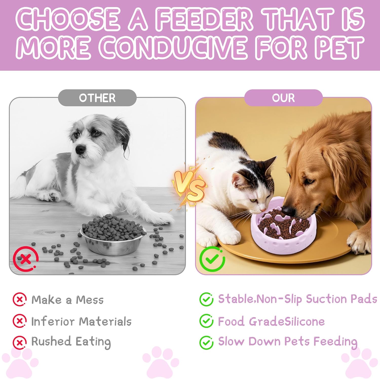 Thumbnail 5 de TranRantic Slow Food Hundenapf aus Silikon (lila) mit Spirallabyrinth und Saugnapfboden