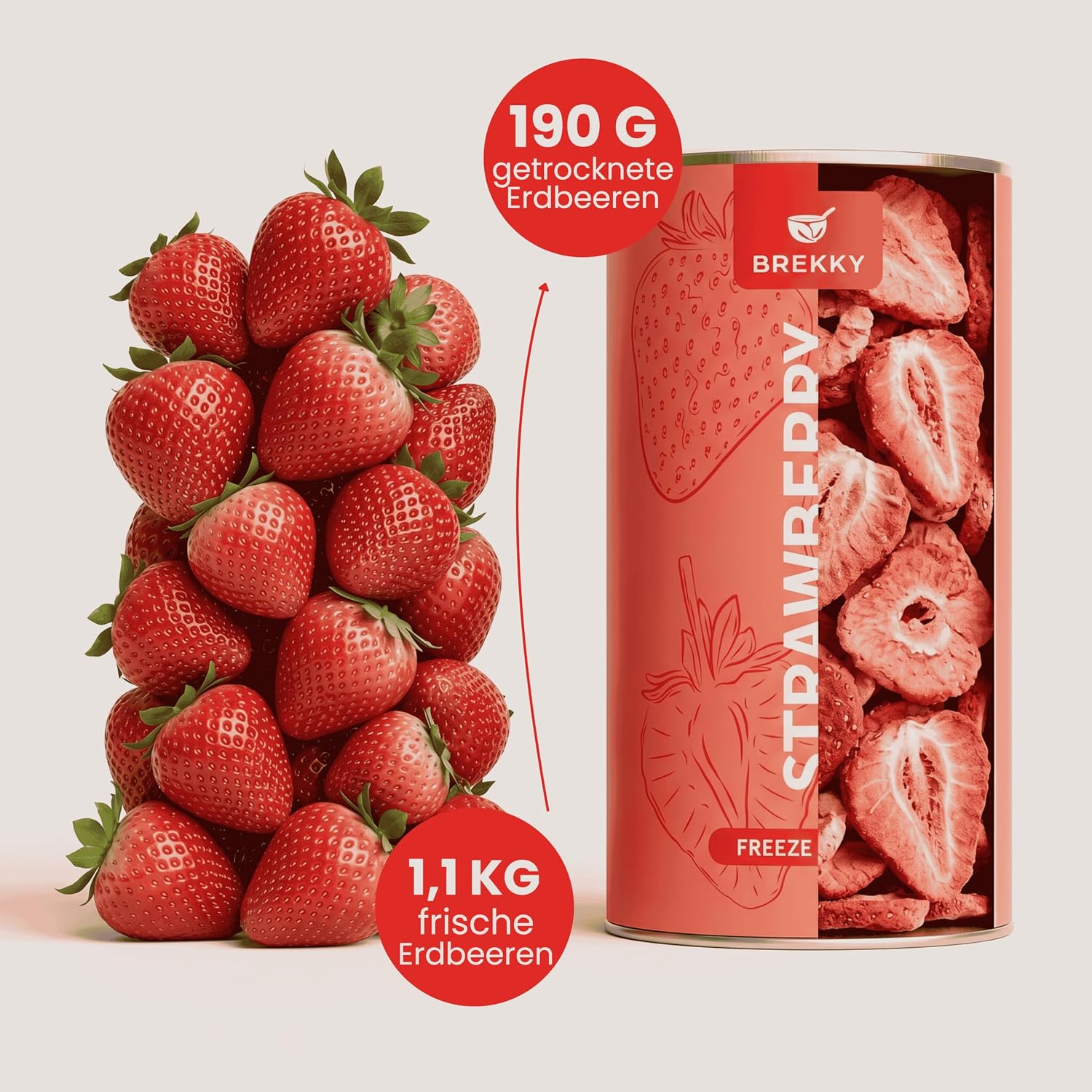 Thumbnail 6 de BREKKY Gefriergetrocknete Erdbeeren 100 g