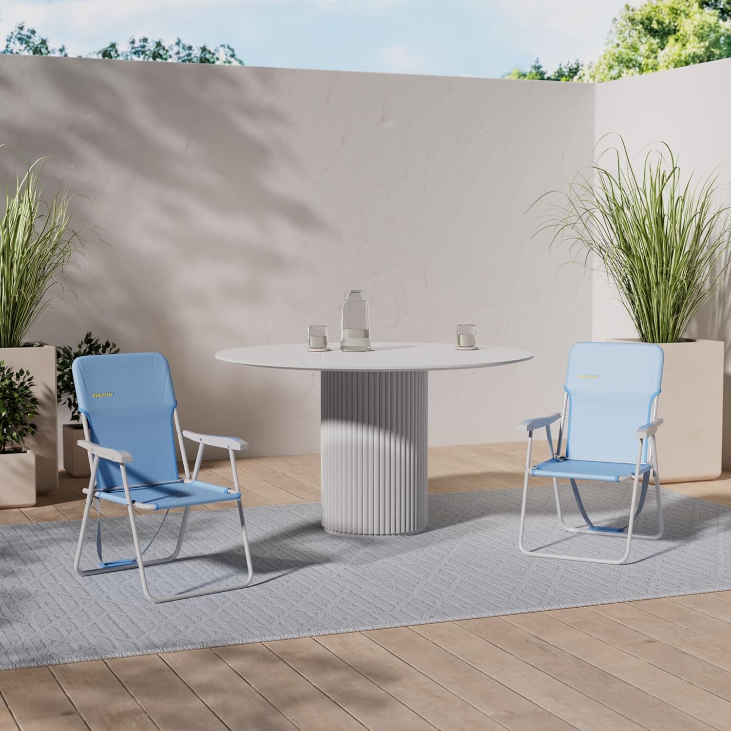 Detalle 2 de WEJOY Sedia da Spiaggia Pieghevole: Comfort robusto e trasporto facile per mare, campeggio e giardino