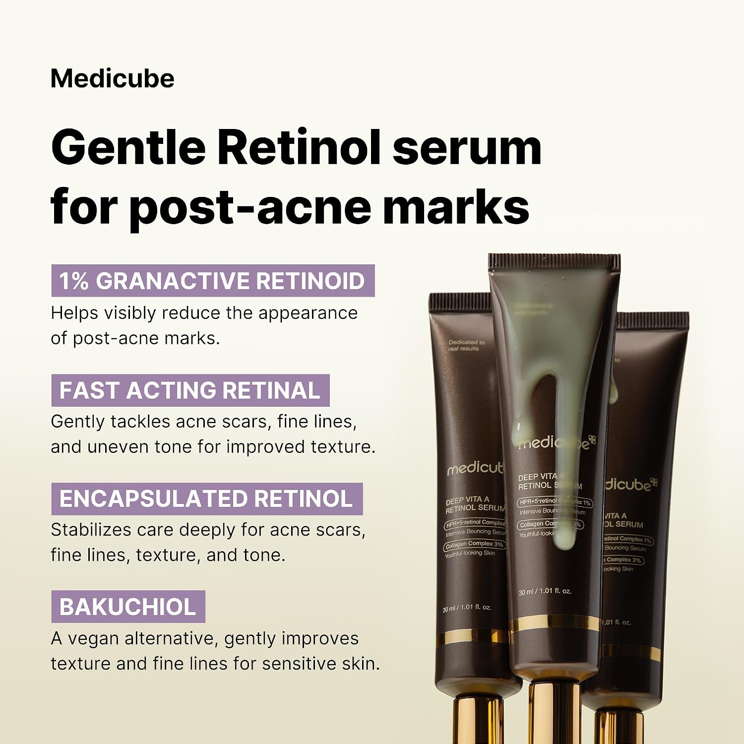 Detalle de medicube Deep Reviving Bakuchiol Retinol Serum 1.01 oz