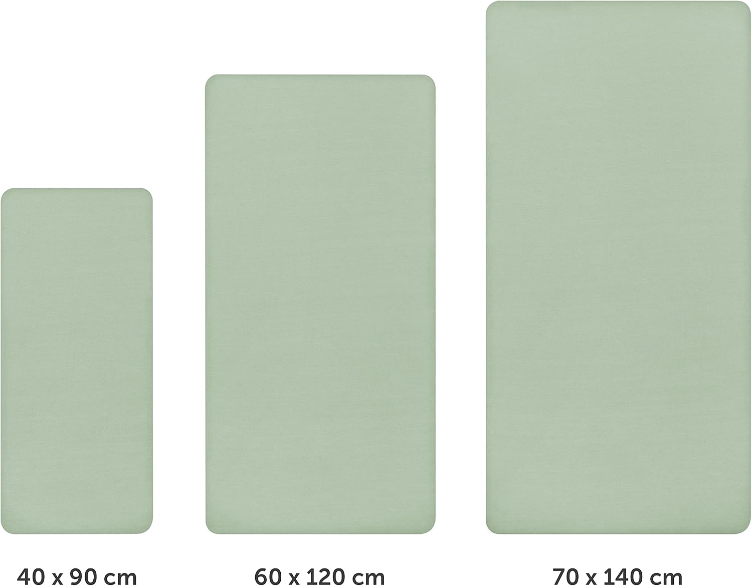 Detalle de Laleni Premium Fitted Sheet 70x140x15 cm, Cotton, Summer Green