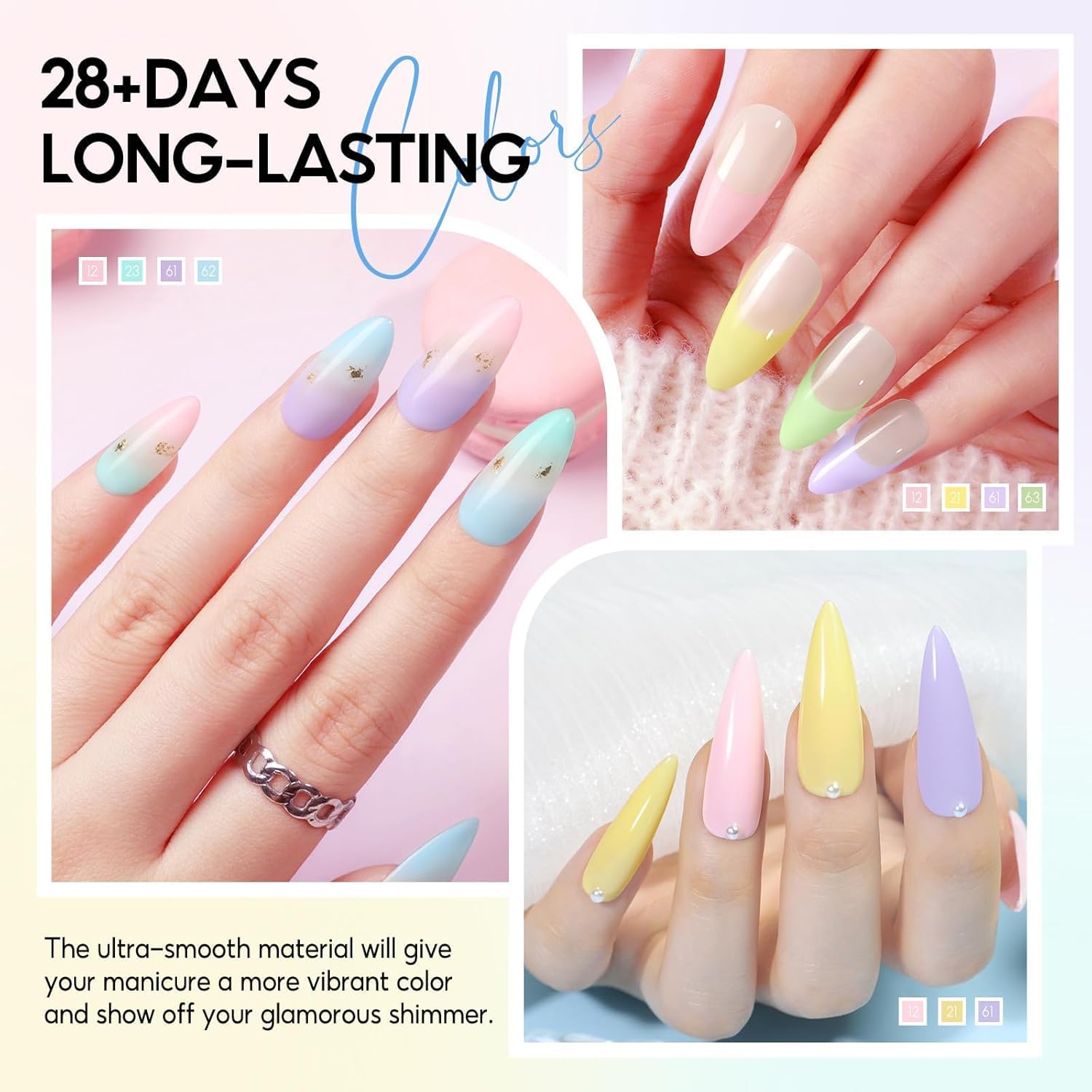 Thumbnail 3 de Kit PEACECOLOR Vernis semi permanent pastel (6 couleurs) – gel UV/LED 10 ml