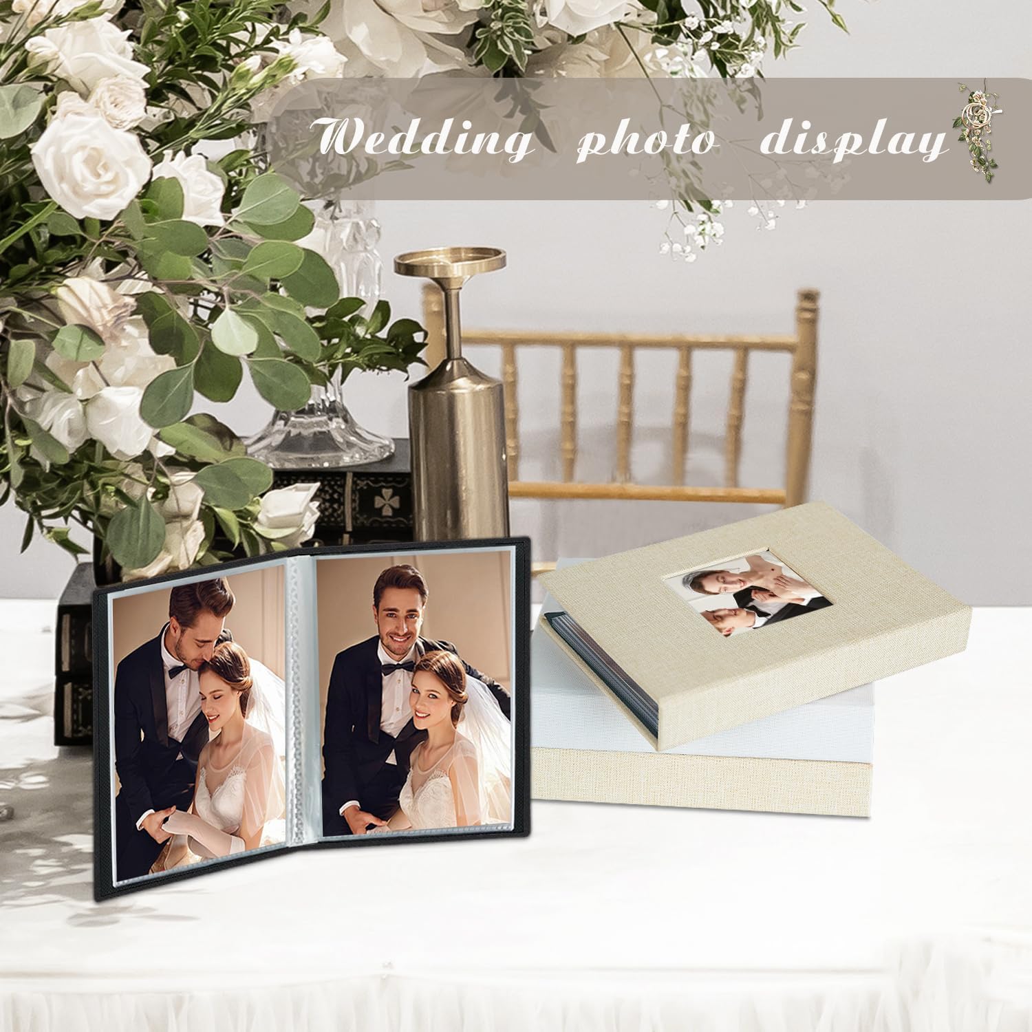 Thumbnail 3 de Miaikoe Small Photo Album 6x4 (100 Photos) Black Linen, 2-Pack