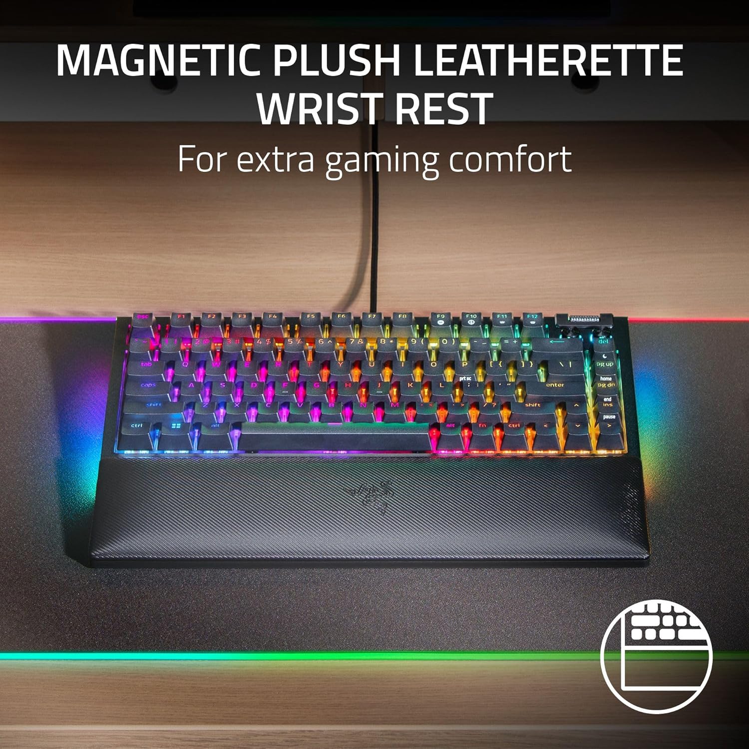 Thumbnail 6 de Razer BlackWidow V4 75% Mechanical Gaming Keyboard (Hot-Swappable, Orange Tactile Switches) with Chroma RGB