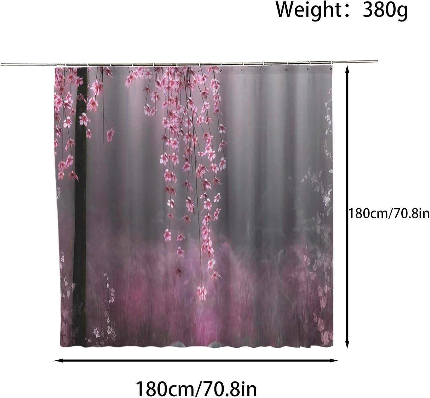 Detalle de FAIRYGATE Rose Garden Flowers Wet Room Shower Curtain (72 x 72 Inch)