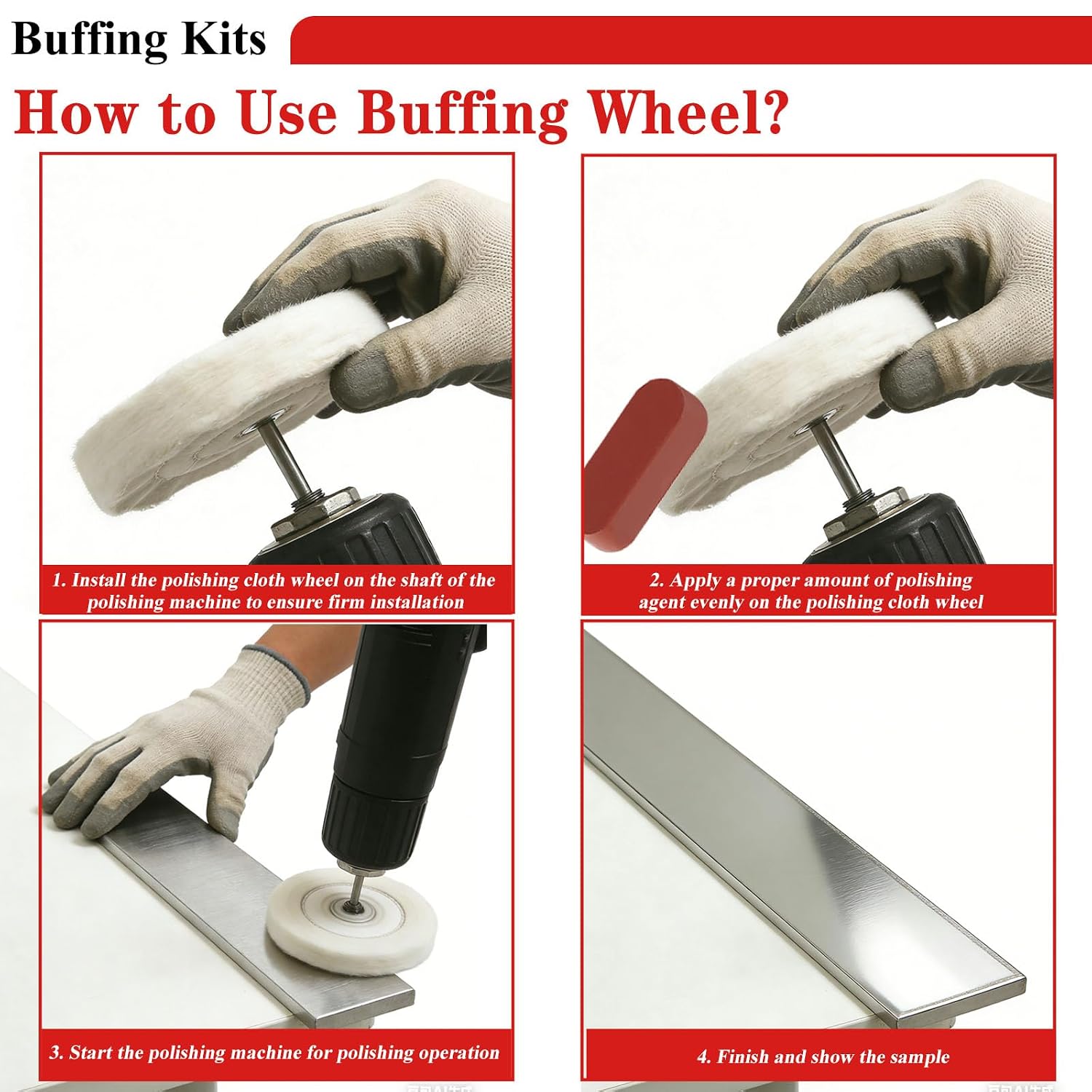 Detalle 2 de Tnisesm Buffing Wheel Kit for Drill