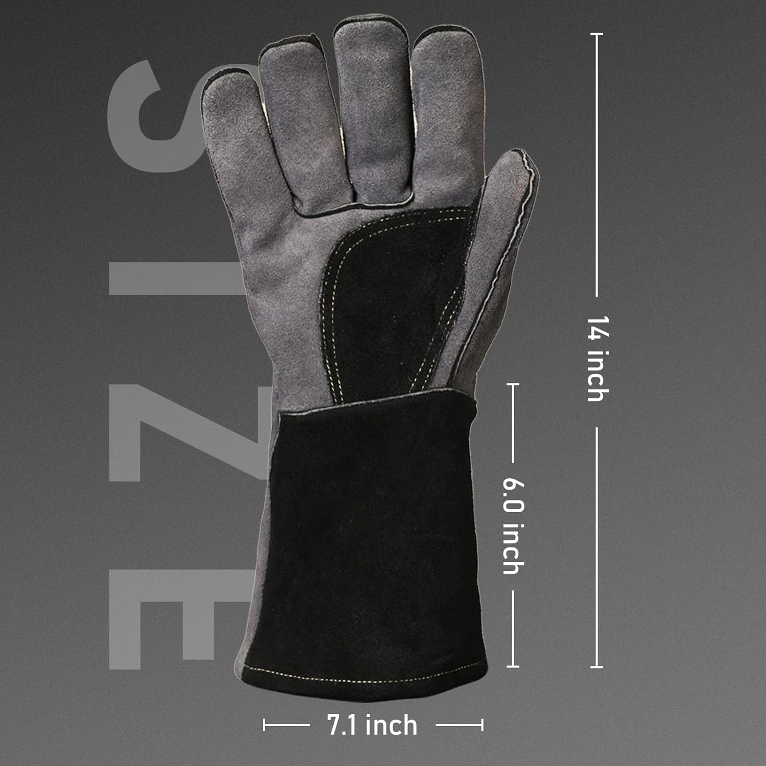 Thumbnail 1 de Gants de Soudeur MIG en Cuir 35 cm YESWELDER – protection renforcée et polyvalence
