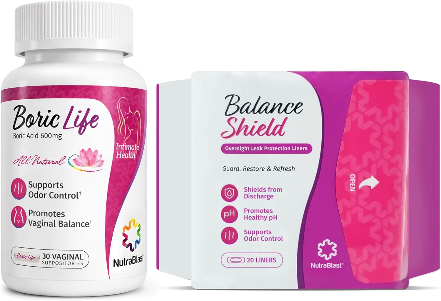 Thumbnail 5 de NutraBlast Boric Acid Vaginal Suppositories 600mg, 30-count