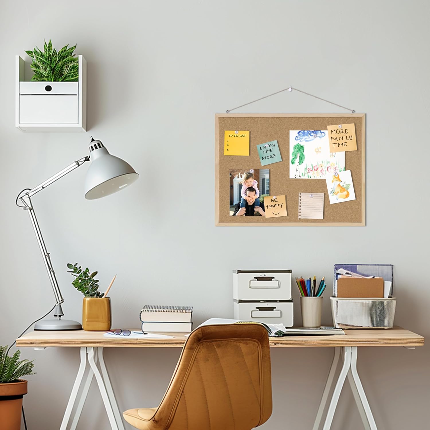Thumbnail 6 de DAHAPYBOO HAPYCOBO18X24P2 Cork Bulletin Board, Oak, 24 x 18, 2-Pack