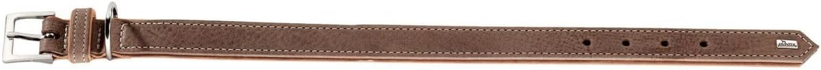 Detalle de Hunter Hundehalsband PORTO aus pflanzlich gegerbtem Olivenleder – tabak/cognac, Größe 30