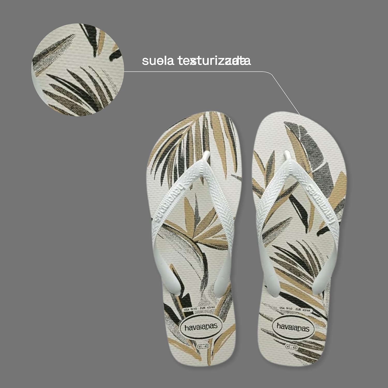 Detalle de Havaianas Aloha infradito da uomo: comode, resistenti e con suola antiscivolo