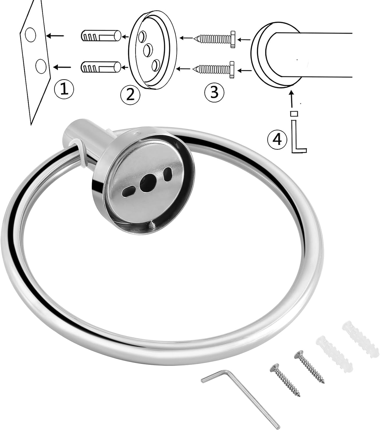 Thumbnail 5 de Premium SUS304 Towel Ring & Toilet Paper Holder
