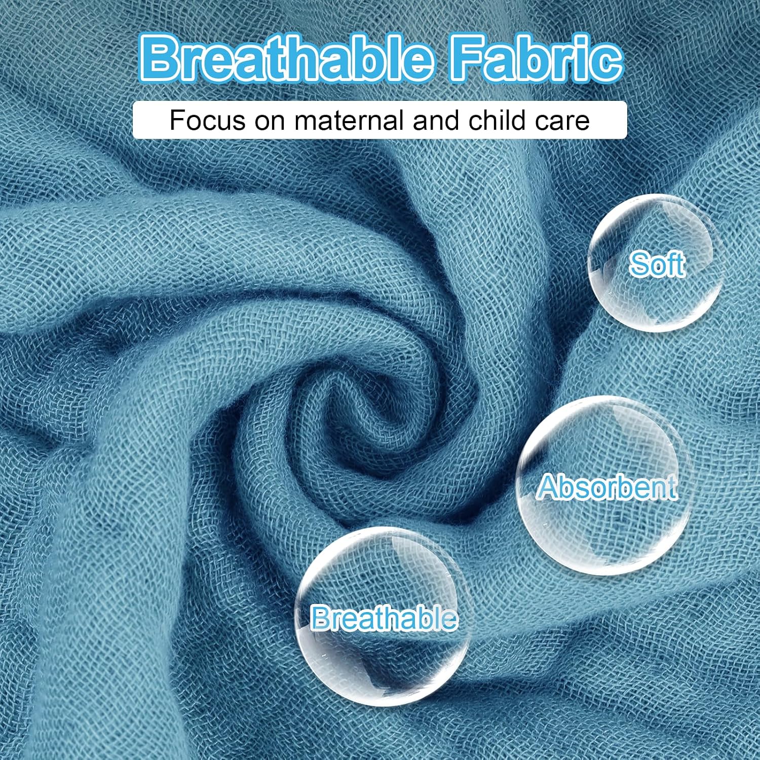 Detalle 1 de NUEUAP Bc-mc-6pk Muslin Burp Cloths, 6-Pack, 10 x 20 Inches