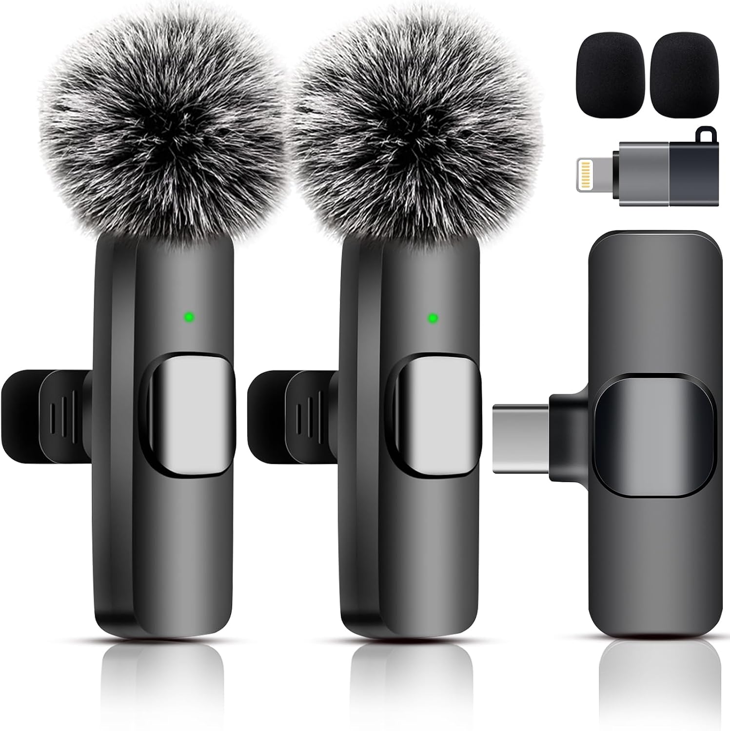 Detalle de Lidylsm Wireless Lavalier Microphone, 2-Pack with Noise Reduction