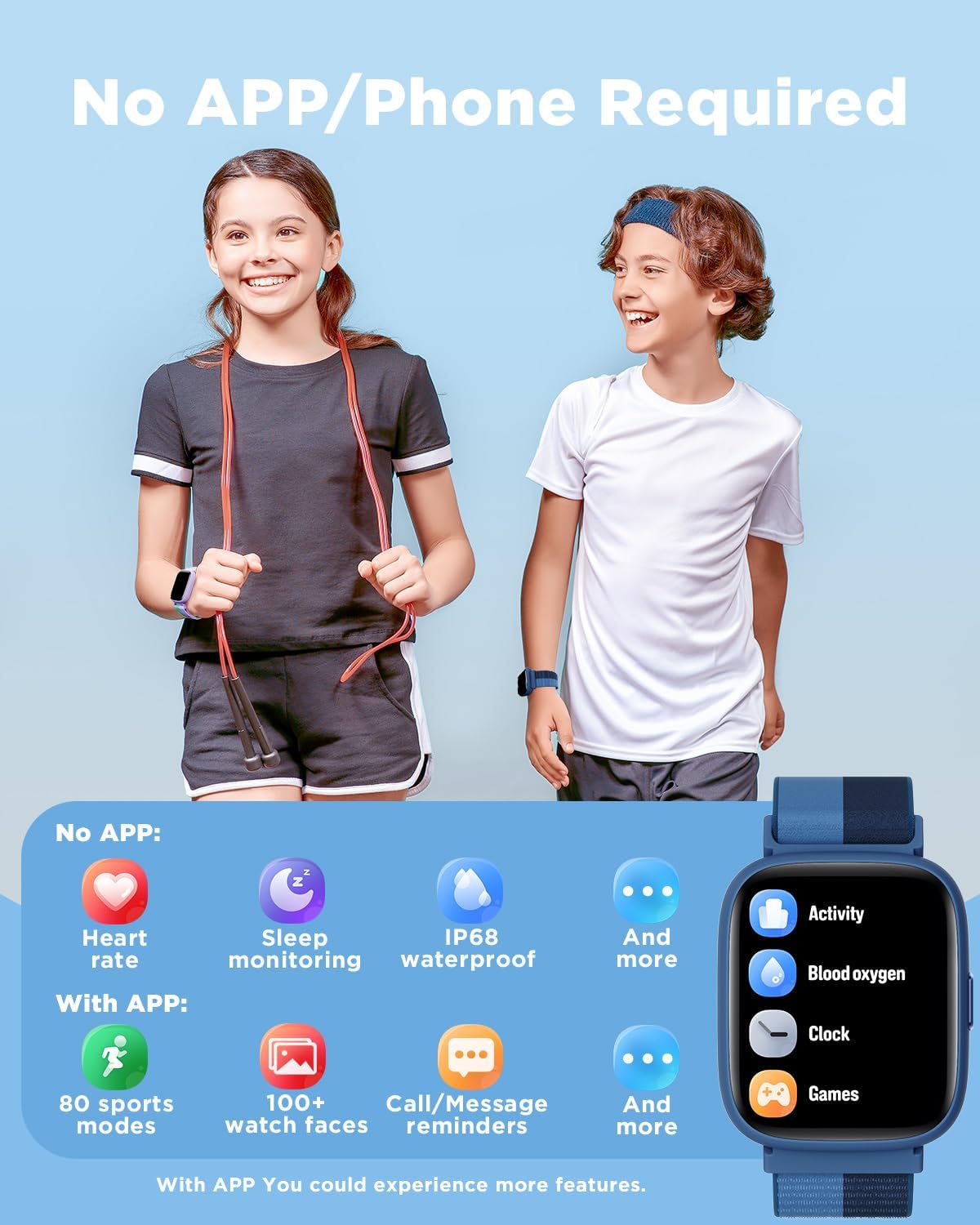 Thumbnail 1 de BIGGERFIVE Kids Smart Watch 1.8" fitness watch