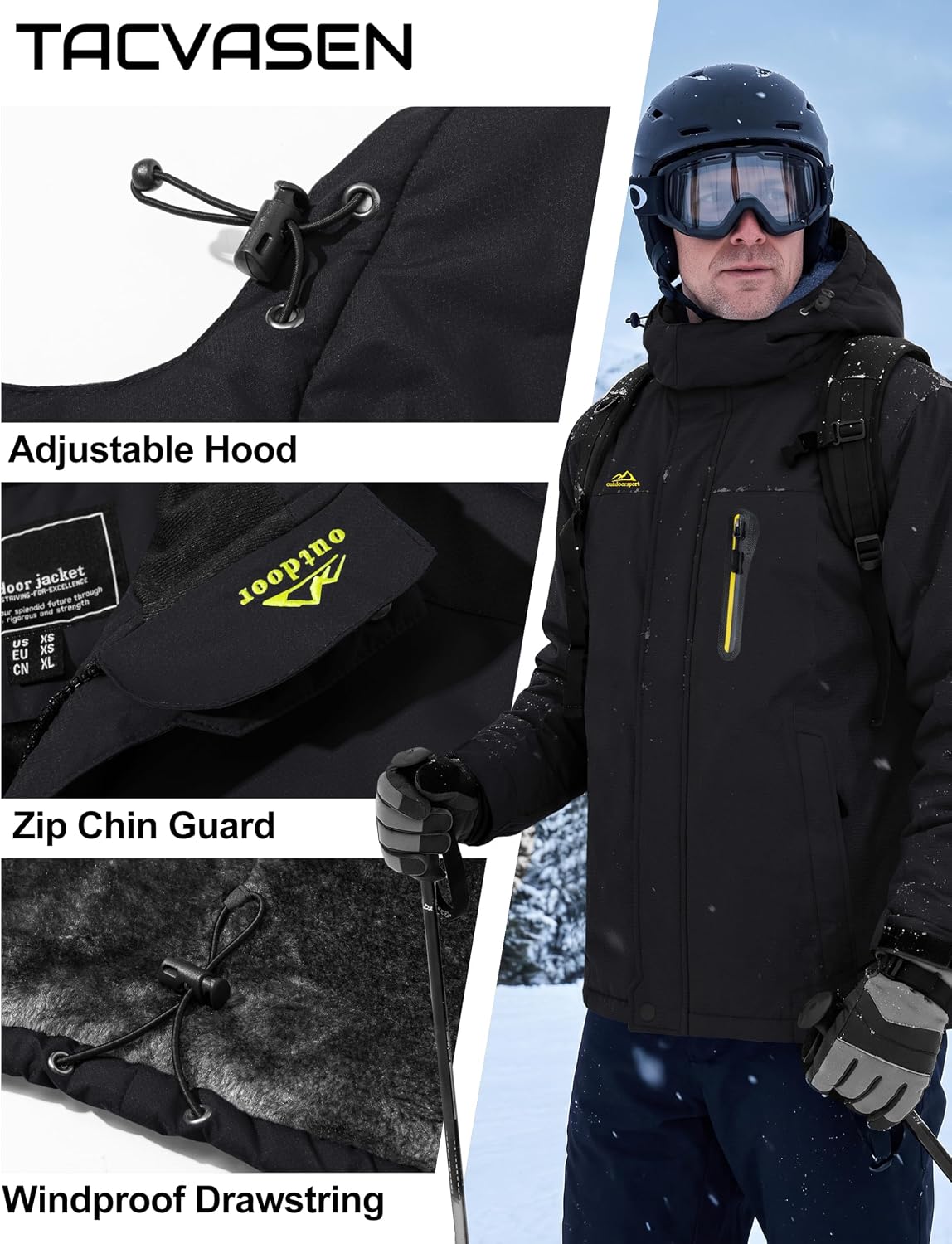 Thumbnail 5 de TACVASEN Winter Ski Jacket men’s waterproof parka