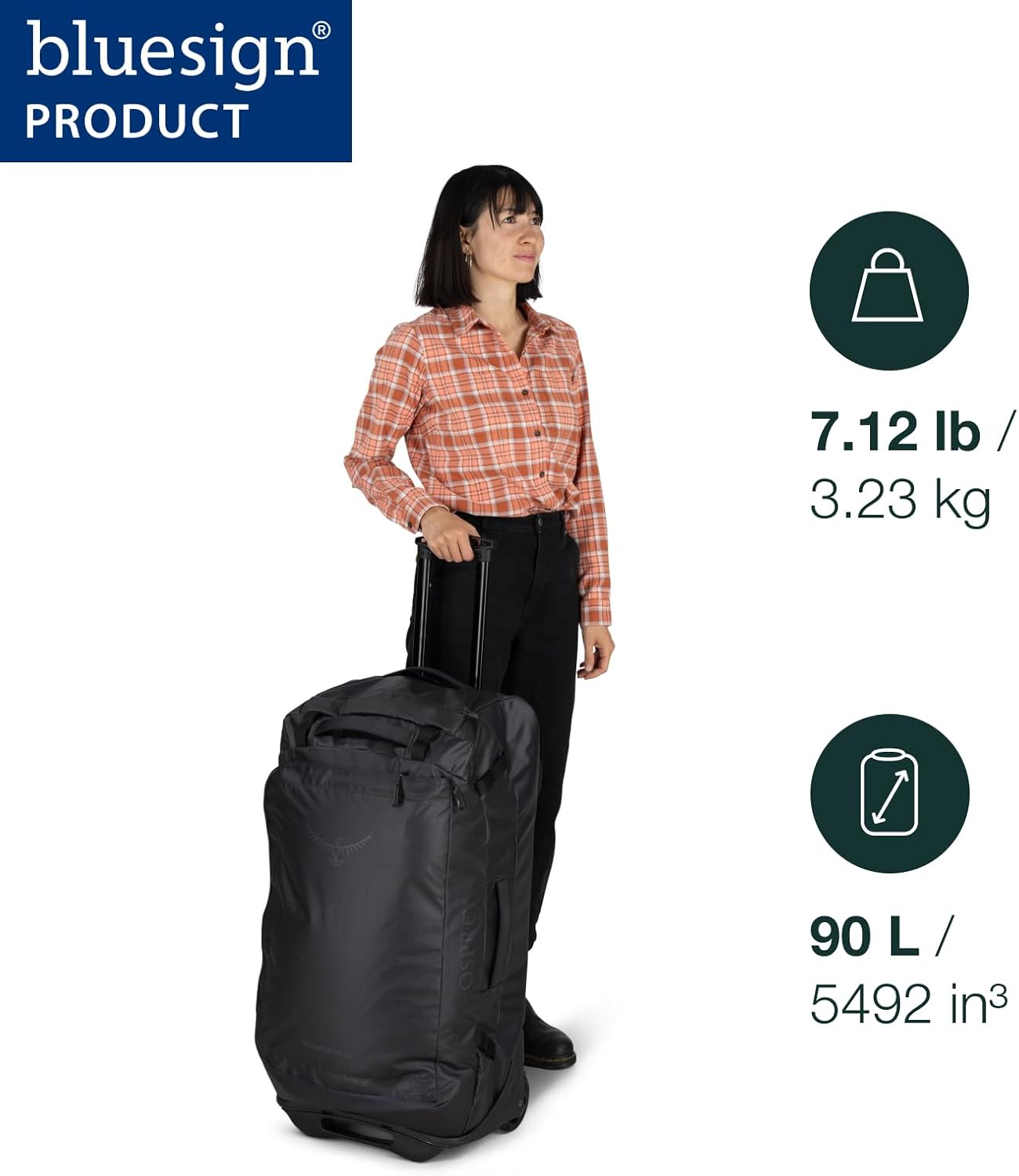 Thumbnail 1 de Osprey Transporter 90L Wheeled Travel Duffel Bag — Large, Lightweight, Blue Flame/Nocturnal Blue