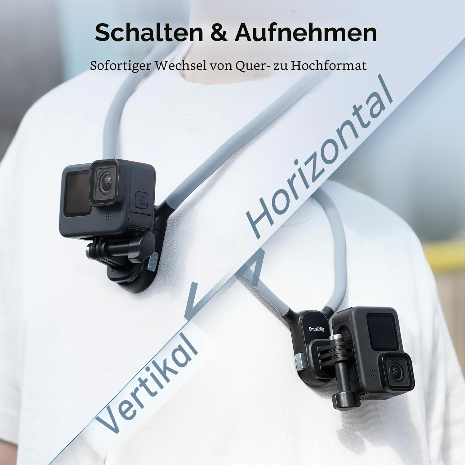Thumbnail 3 de SMALLRIG magnetische Halshalterung für Actionkameras mit einem Klick – Nackenhalterung für GoPro, DJI Osmo 360 und Insta360