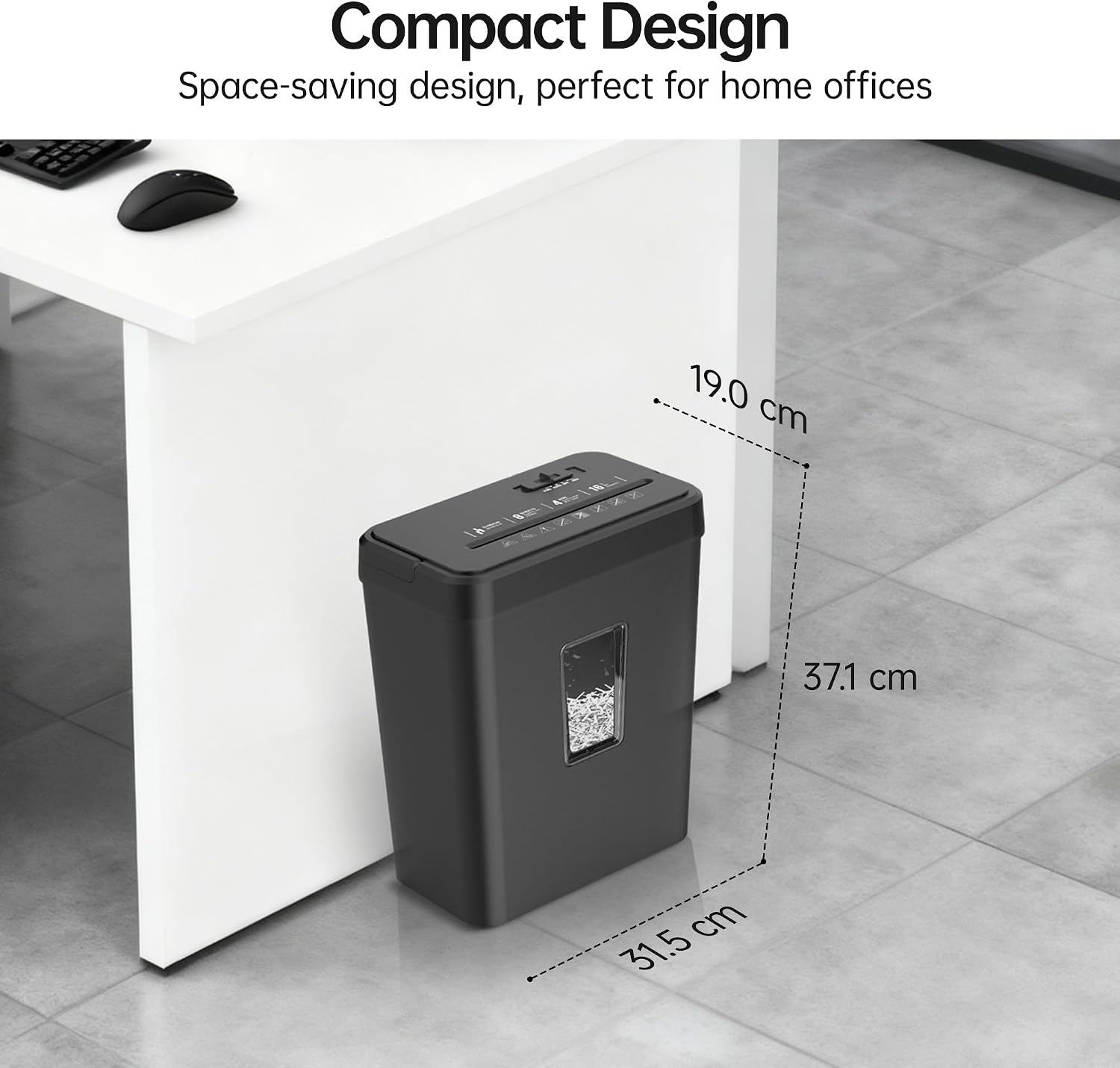 Thumbnail 6 de Novodesk NOVO-AZ1693VC Cross-Cut Paper Shredder, P-4, 8-Sheet, 4.23-Gallon Bin