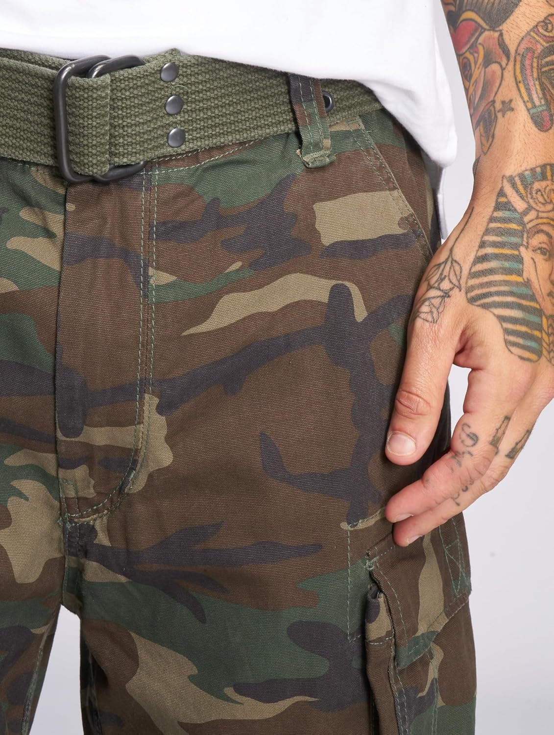 Detalle de Brandit Herren Savage Vintage Cargo Shorts – robuste Vintage-Cargoshorts mit echtem Used-Look