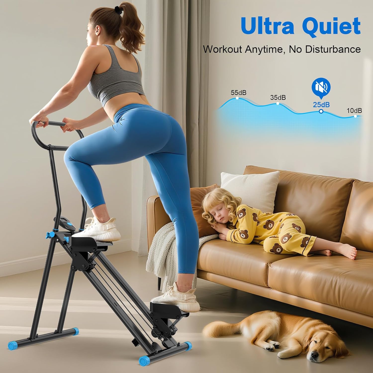 Thumbnail 2 de HXD-ERGO Stair Stepper for Home – New Version with 6 Adjustable Resistance, Folding Vertical Climber