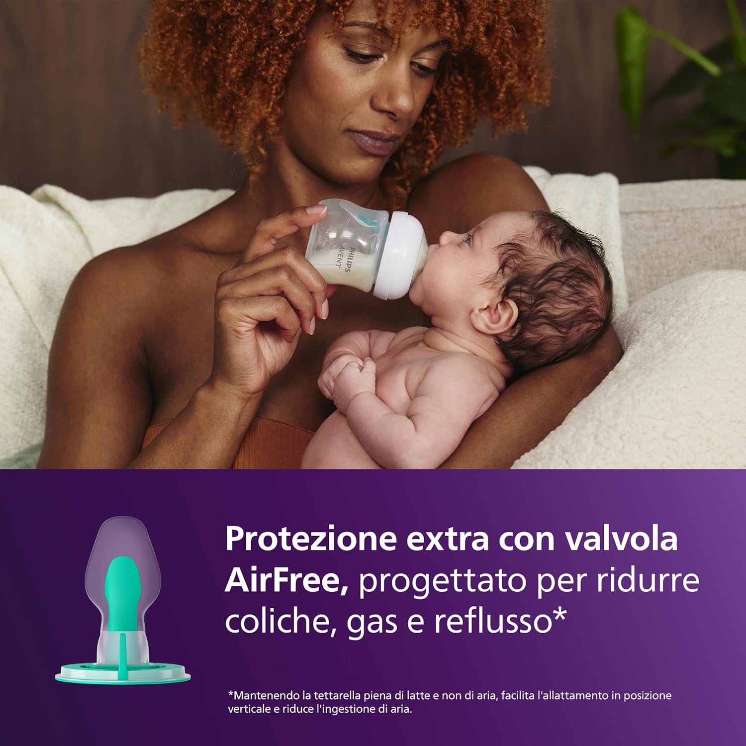 Detalle de Philips Avent Natural Response SCY670/02: 2 biberon da 125 ml con Airfree, senza BPA