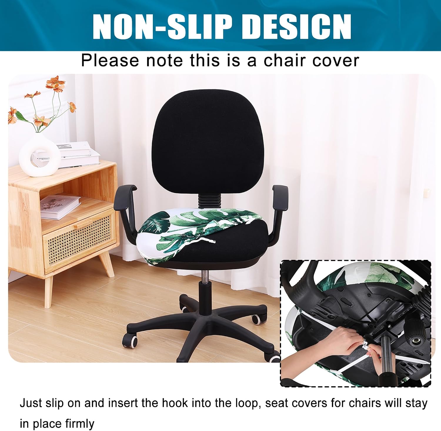 Detalle de Smiry Office Chair Cover, Polyester-Spandex Blend