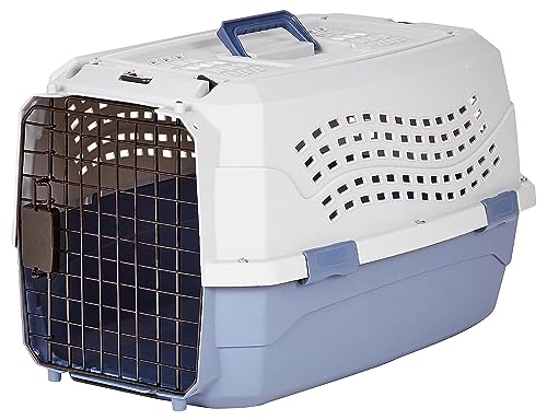 Detalle de Amazon Basics caisse à animal domestique à deux portes, chargement par le haut – bleu (L58 x l38 x H33 cm)