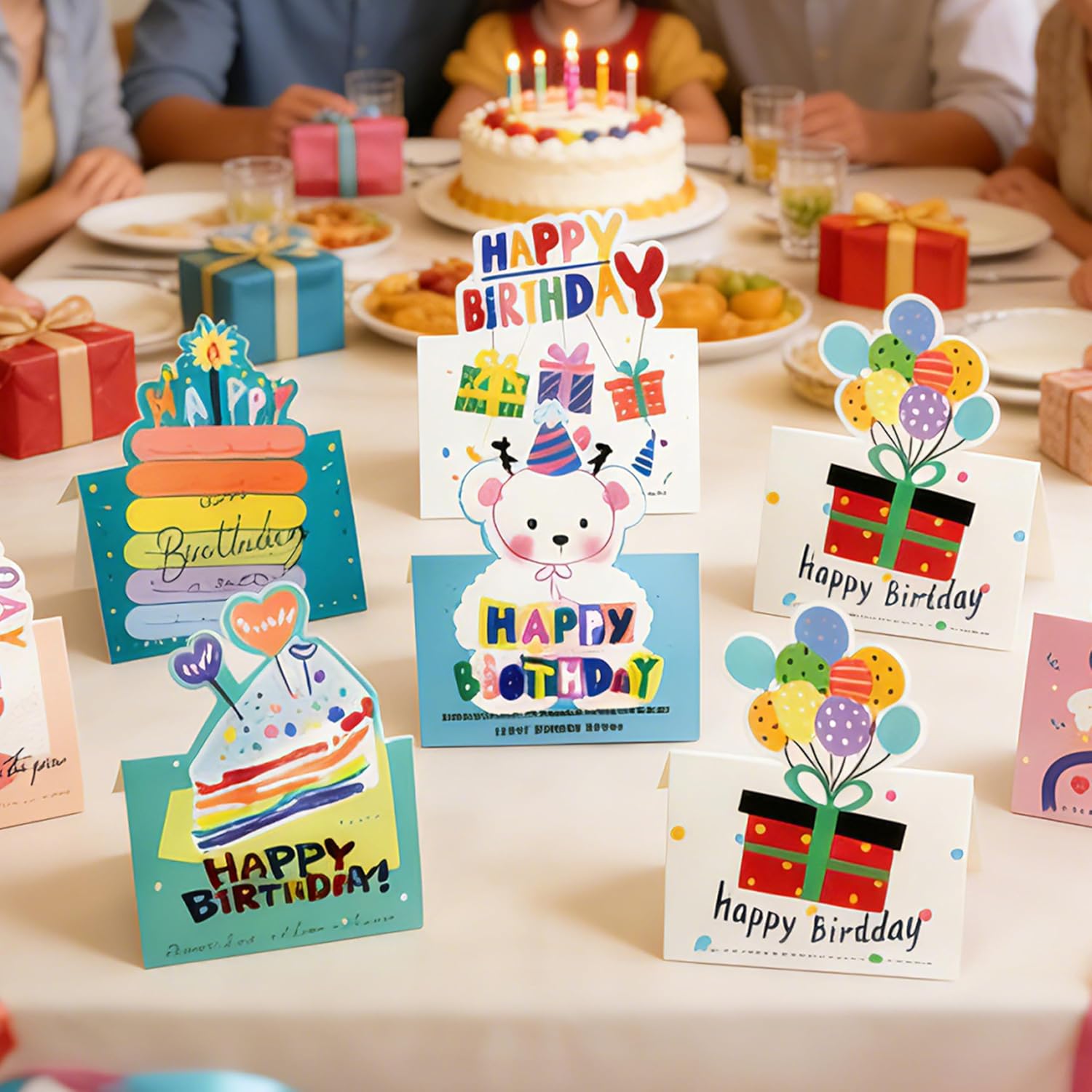 Thumbnail 3 de Xcdhemde set 15 biglietti auguri compleanno pieghevoli con 10 design e 15 buste