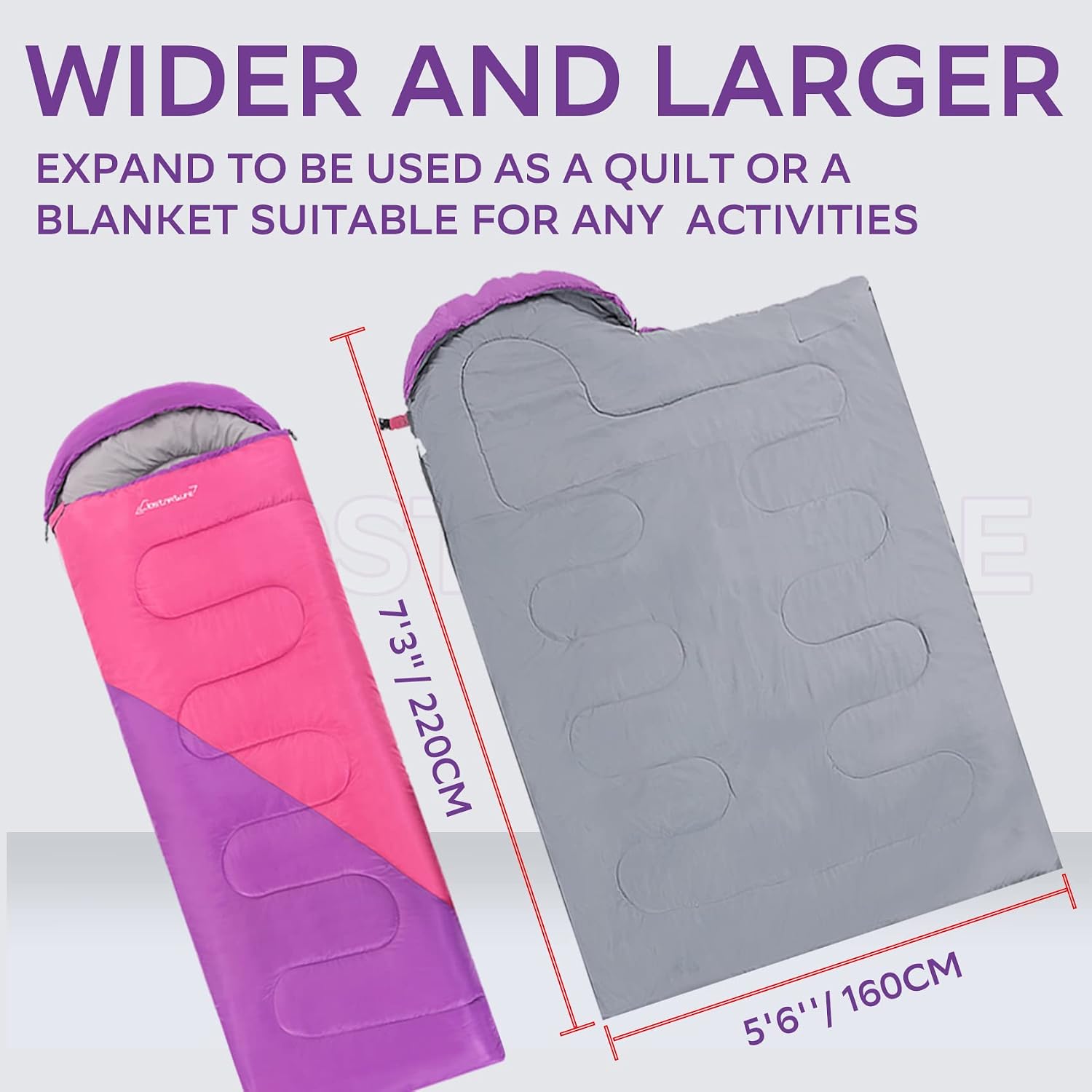 Thumbnail 6 de Clostnature 4-Season Sleeping Bag for Adults and Kids — Compact, Lightweight, Right Zipper