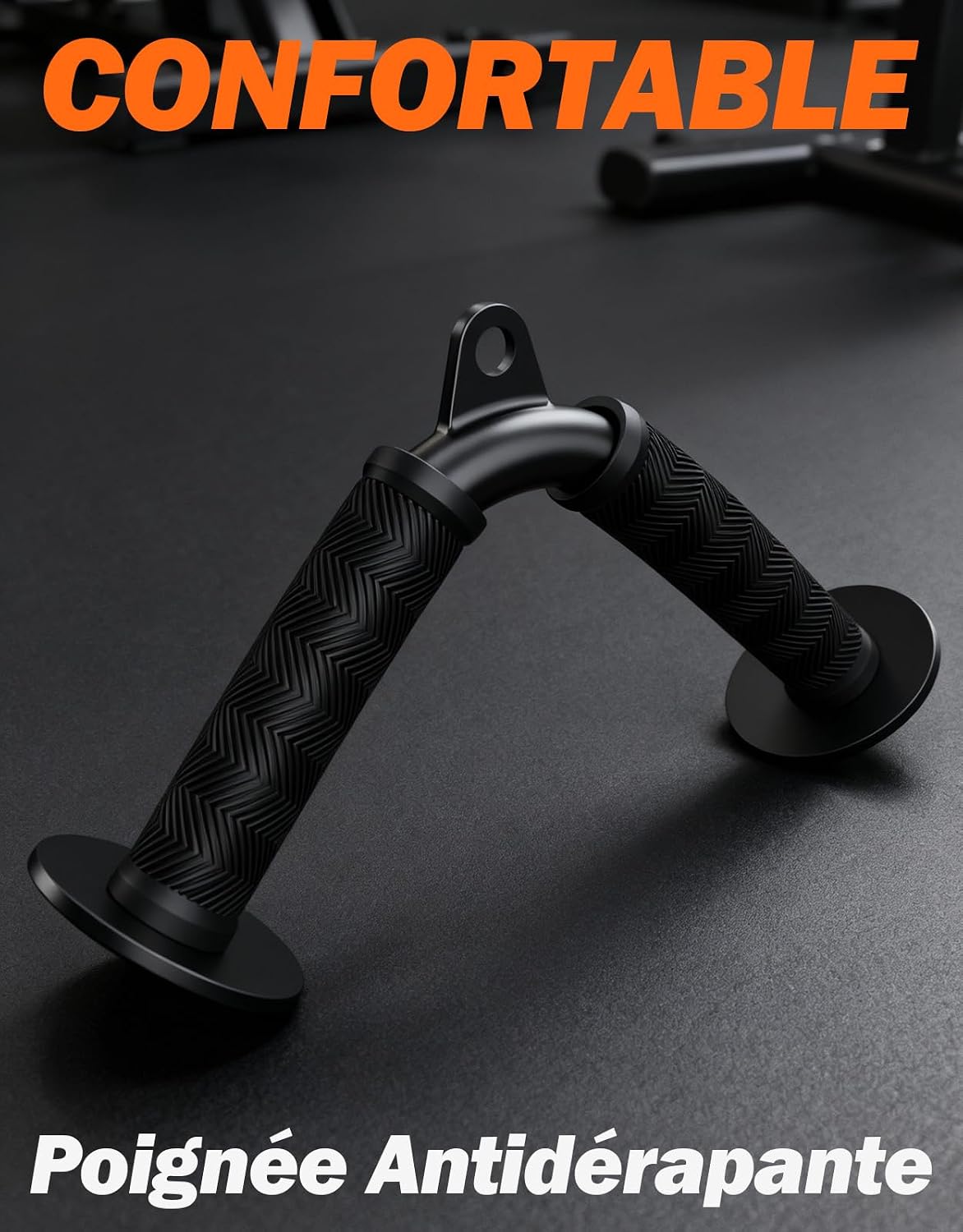 Detalle 2 de Fitarc Barre V Triceps pour poulie (accessoire pour machine à câbles) avec poignées antidérapantes en caoutchouc, charge max 180 kg